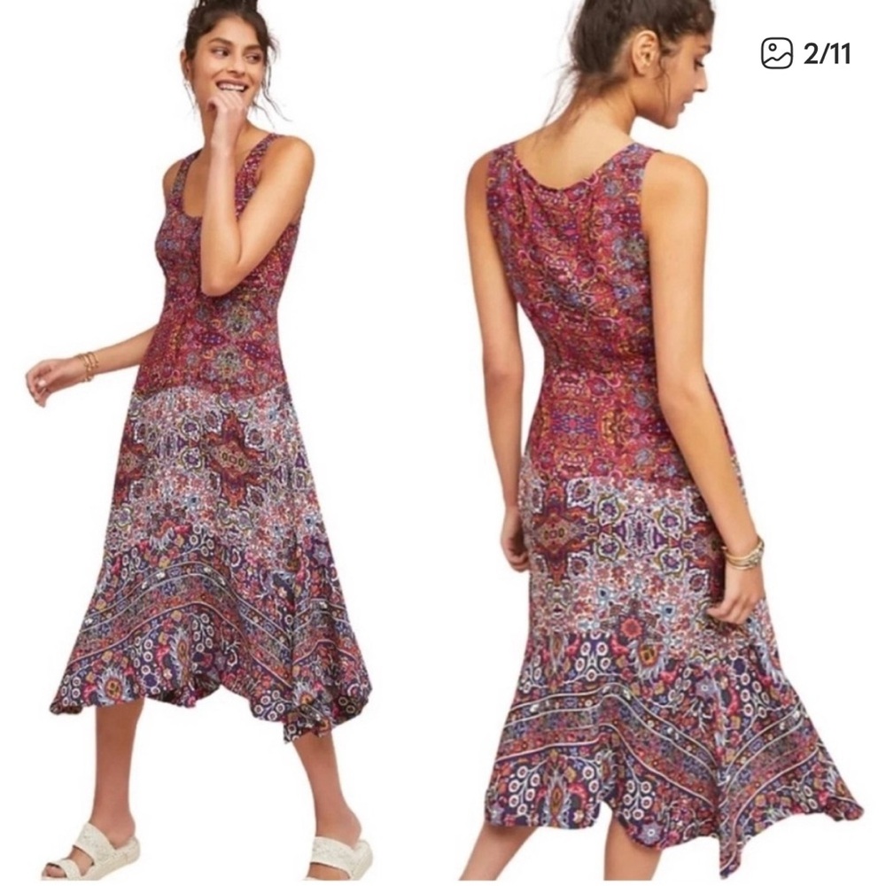 Sleeveless Paisley Midi Dress in Multicolor